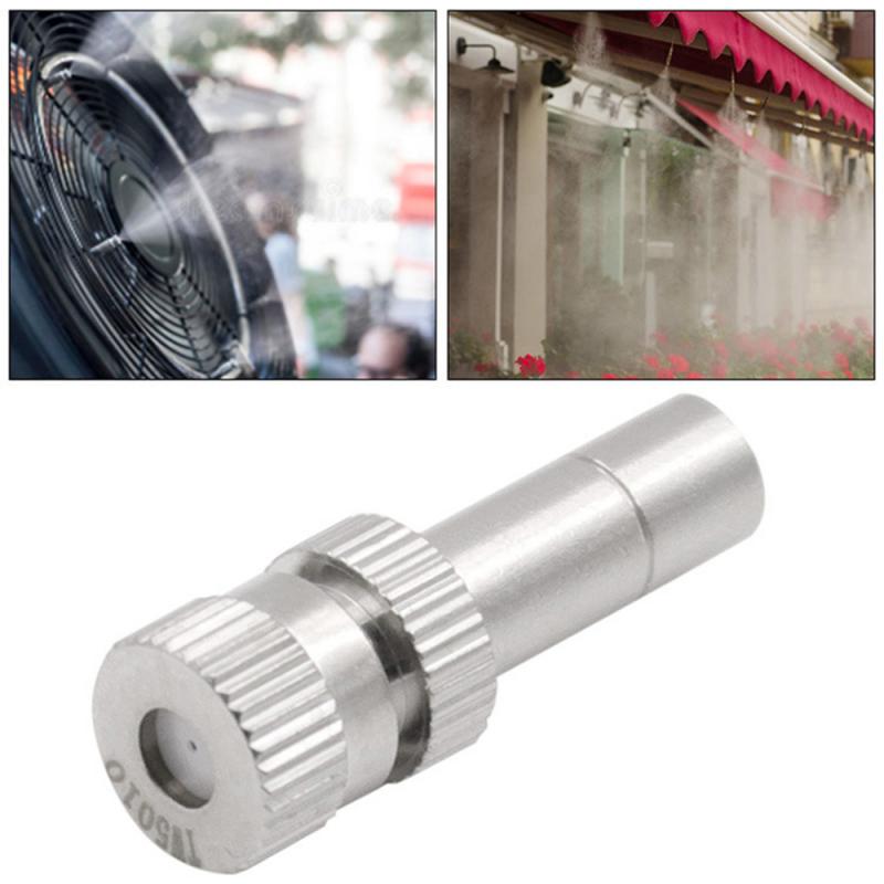 Rvs Verneveling Nozzle Tuinieren Nozzle 6 Mm Lage Druk Verneveling Cooling Bevochtigen Sproeikop 0.15-0.8 Mm