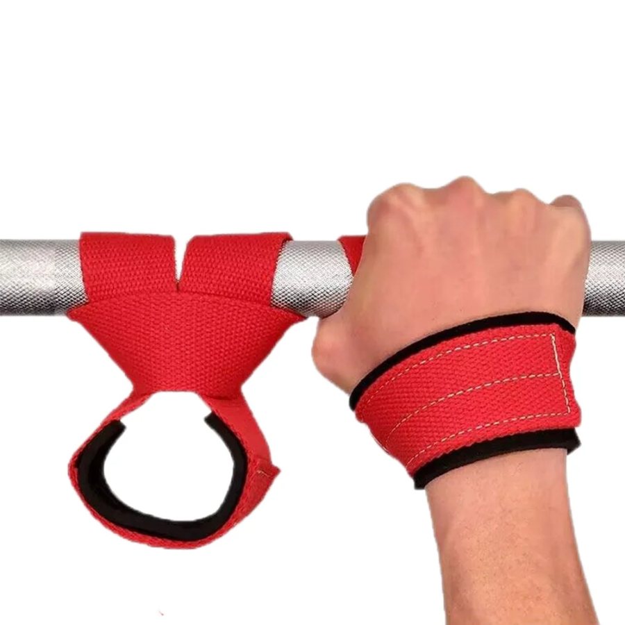 Et par træningsløftestropper til vægtstang dødløft boosterbælte fitness skridsikre bandager håndledsstropper fitness træningshjælpebælte