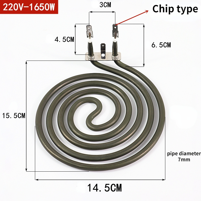 Élément chauffant de remplacement pour table de cuisson, poêle, four, rôtissoire, friteuse à air, Eva de surface, chauffage tubulaire électrique, 1000W-1800W: Marron