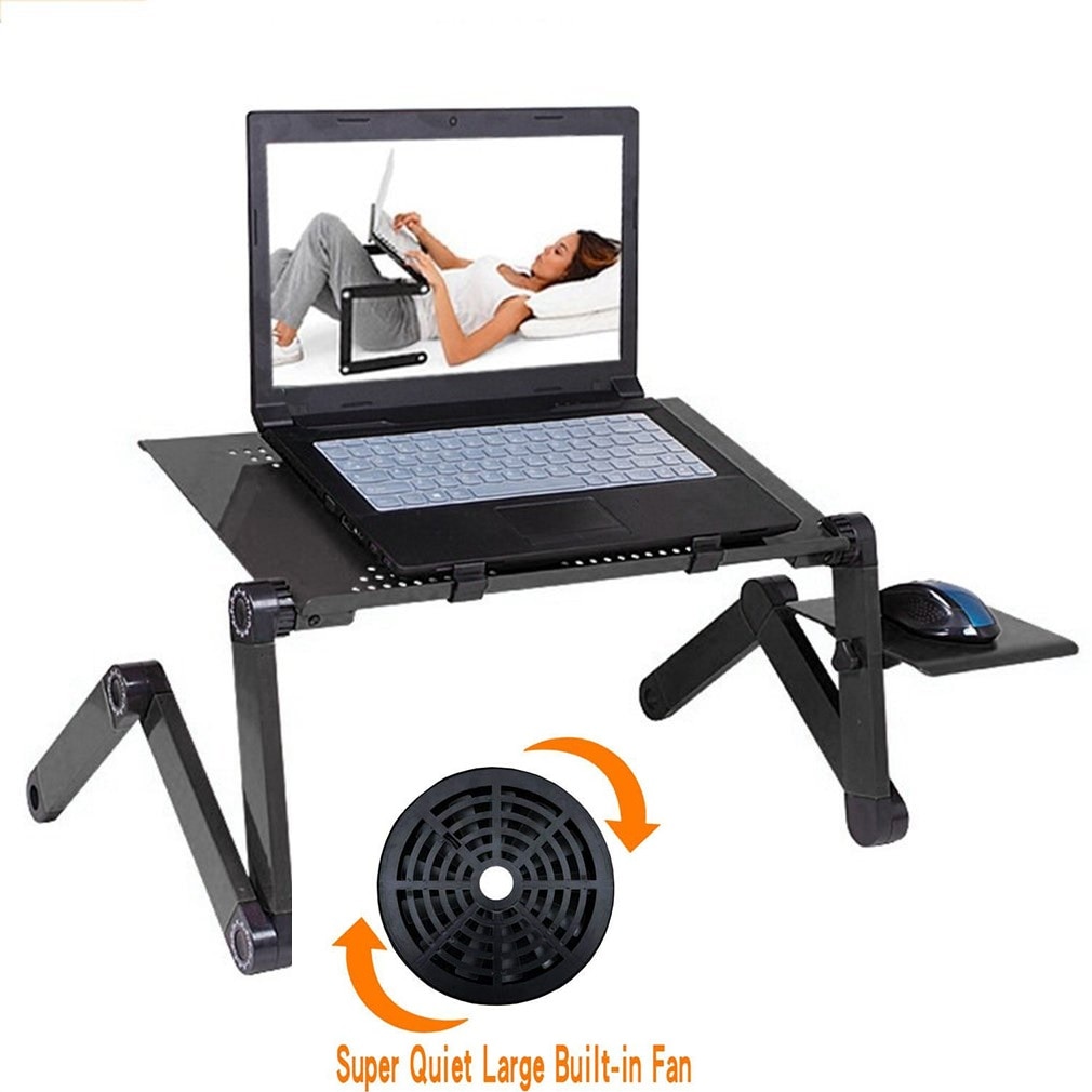 Portable Adjustable Aluminum Laptop Desk Stand Table Vented Ergonomic TV Bed Lap Stand Up Working Office PC Riser Bed Sofa Couch