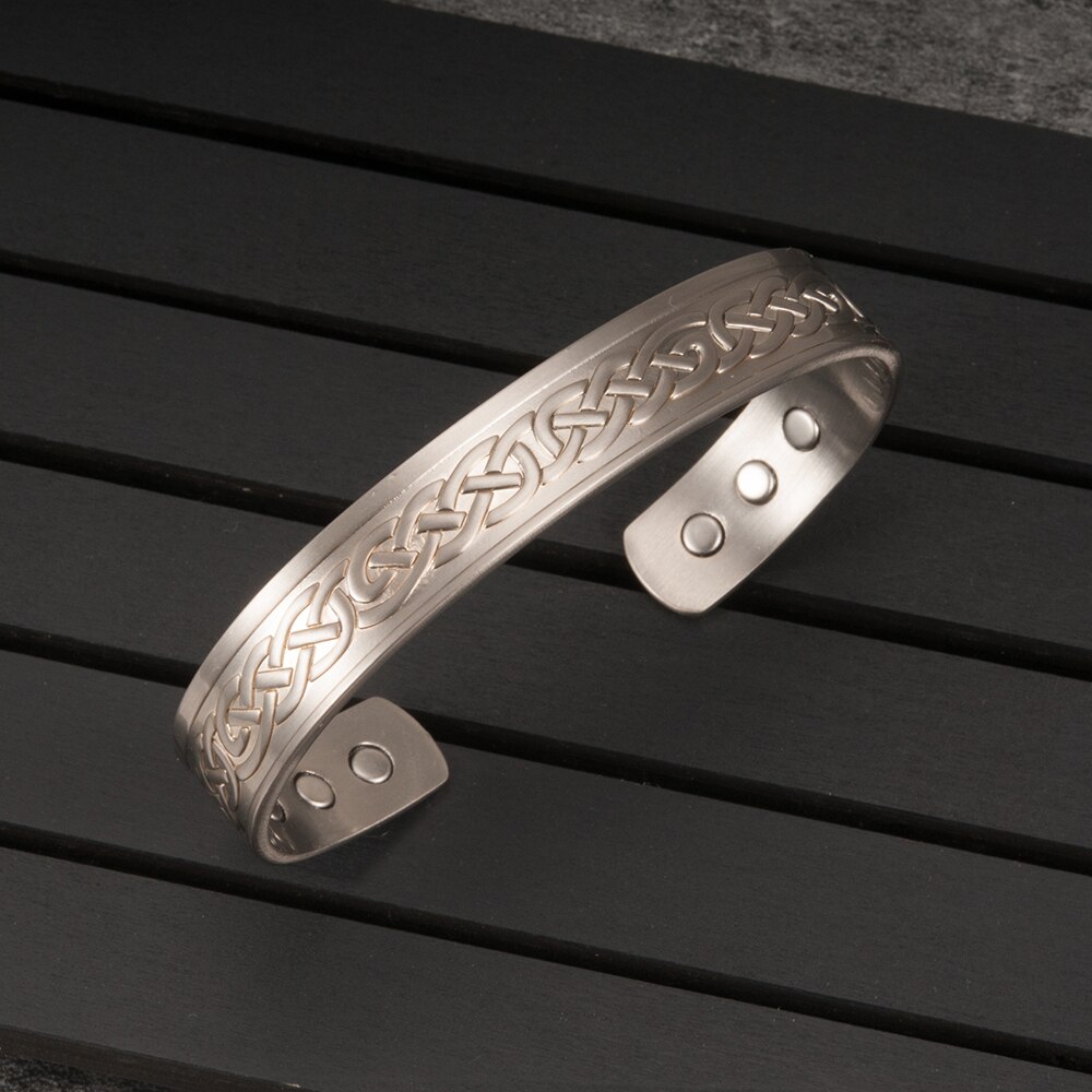 Vinterly viking armbånd mænd ren kobber justerbar manchet armbånd energi armbåndsbånd magnetiske armbånd armbånd til gigt