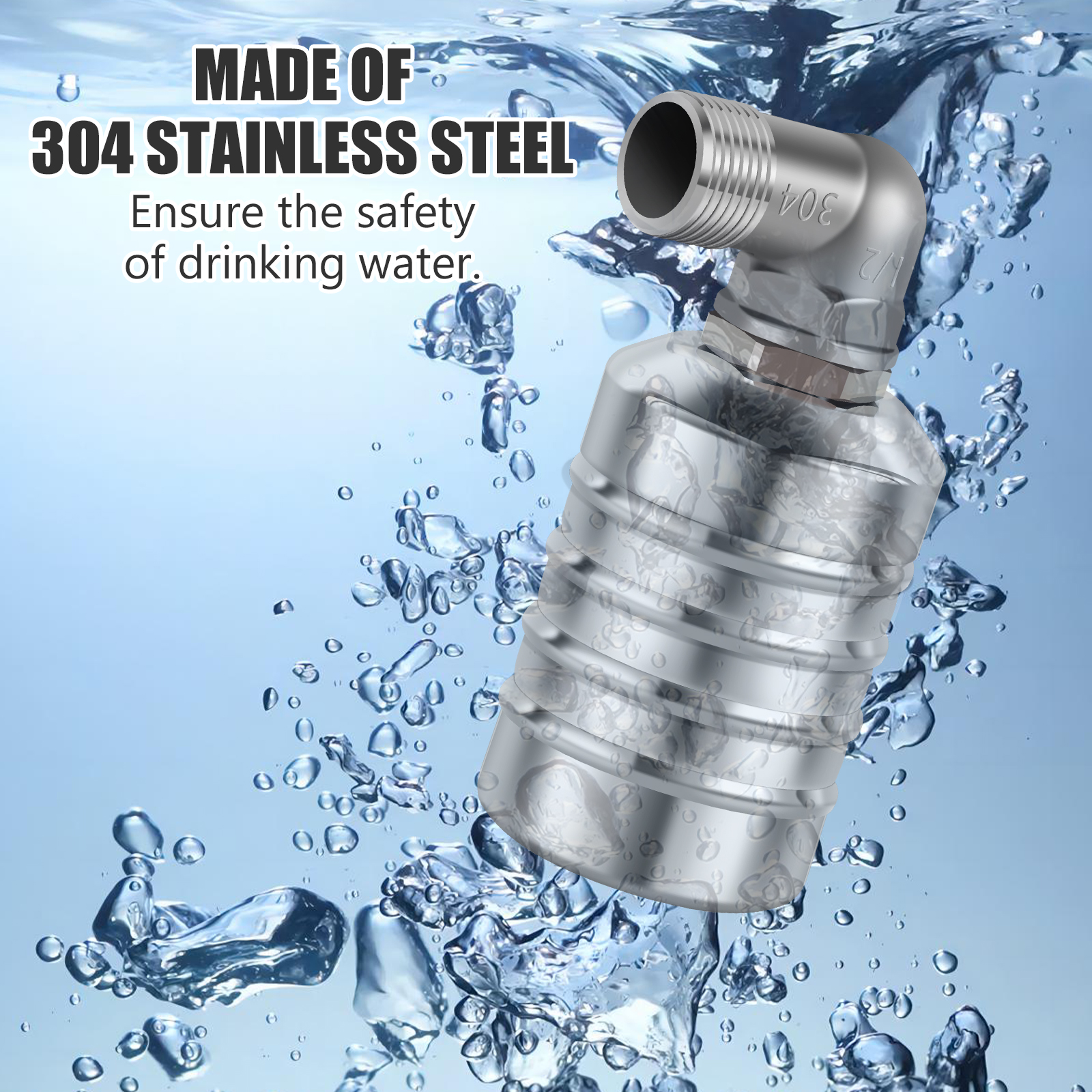 1/2 PCS Floating Ball Valve Automatic Water Level Control Valve 1/2 Stainless Steel Water Tank Valve Safe Water Tower Shutoff