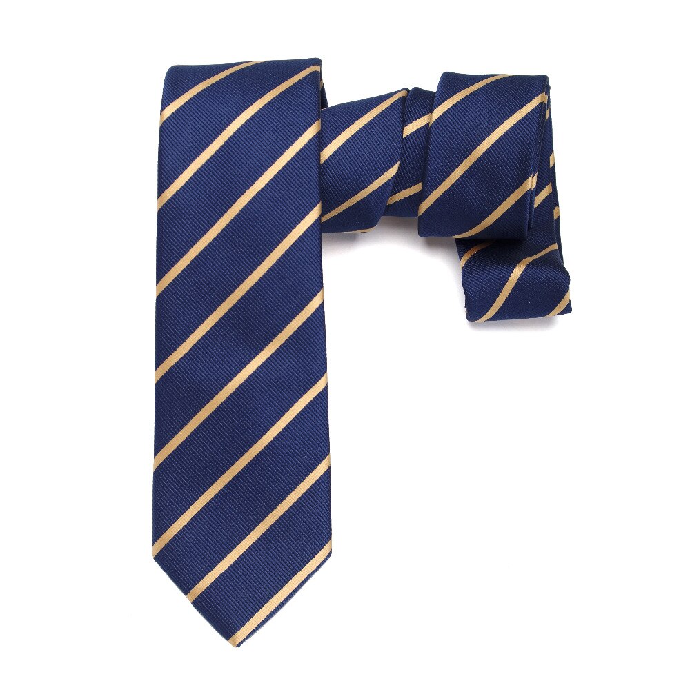 Mens blue striped Ties for Men 6cm Polyester Silk Neckties Casual tie Business Neckwear Corbatas Wedding tie