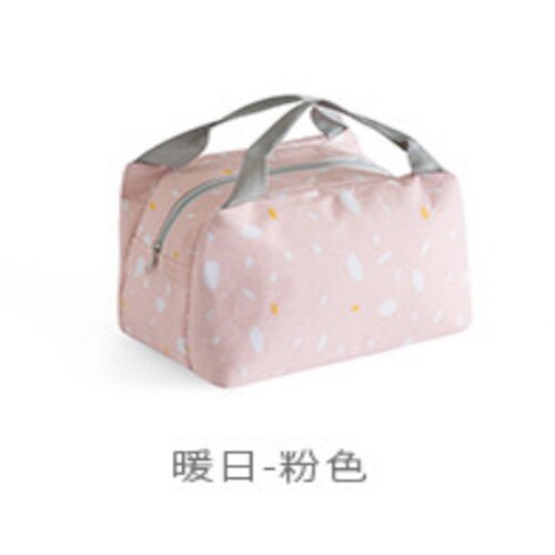 Praktische Kleine Geïsoleerde Picknick Ice Pack Waterdichte Oxford Doek Lunch Koeler Tassen Kleine Verse Stijl Gekoelde Lunch Zakken: Roze