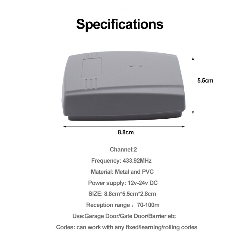 PUJOL – télécommande de porte de Garage, récepteur 433mhz pour Code à roulement 433.92 Pujol
