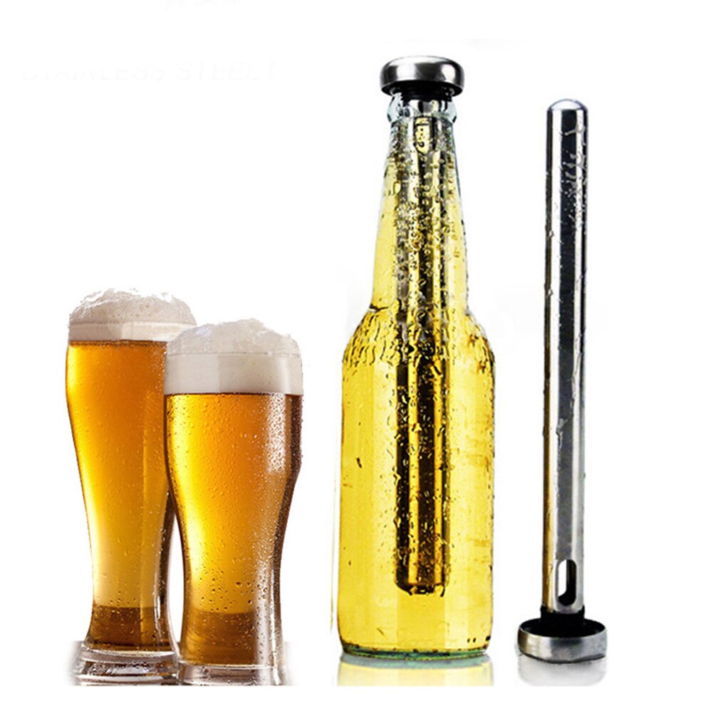 1 stk rustfrit stål øl chiller stick øl chiller stick bærbar drikkevare køling iskøler øl køkkenværktøj