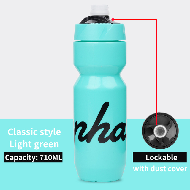 Rapha 610-710ML Ultralight Bicycle Water Bottle Leak-proof Squeezable Cycling Bottle Taste-free BPA-free Outdoor sports kettle: 710ml Light Green