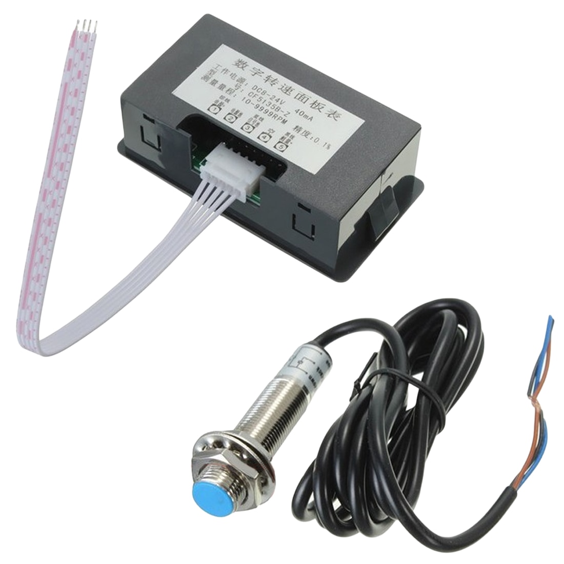 Led 4 Digitale Blauw Groen Rood Meten Meters Toerenteller Rpm Snelheid Meter + Dc 8-15V 10- 9999 Rpm Hal Naderingsschakelaar Sensor Npn