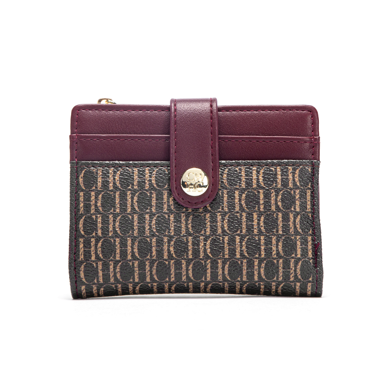 CHCH Classic Retro Herren- und Damen-Universal-Geldbörse mit Buchstabendruck, tragbare Kartentasche, Null-Geldbörse: Brown