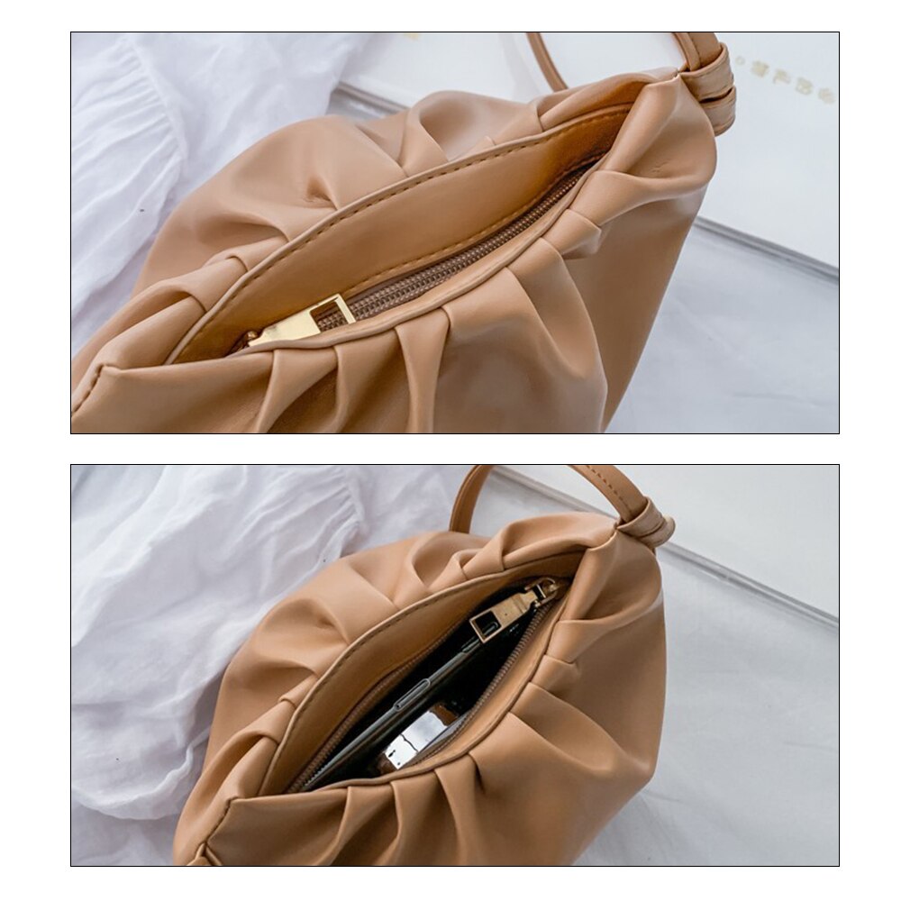 Cloud-wrapped Soft PU Leather Small Bag Shoulder Slant Dumpling Bag Handbag Day Clutches bags Messenger Crossbody Bag