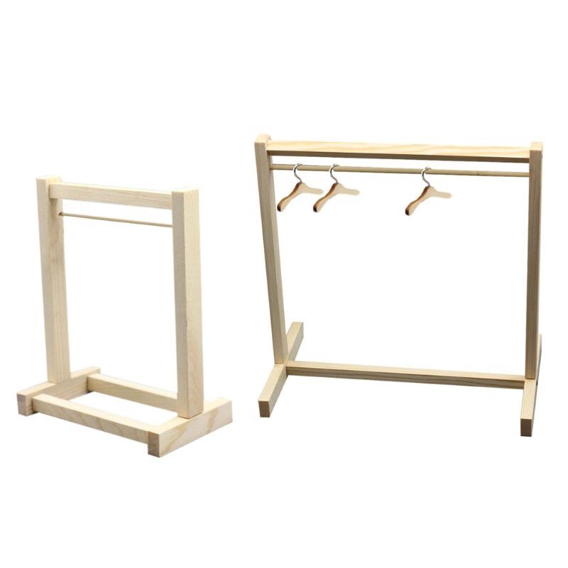 Pop Houten Kledingrek Kledingstuk Organizer Hangers Voor Poppen Handtas Kleding Hoeden Sjaal Houder Pop Accessoires