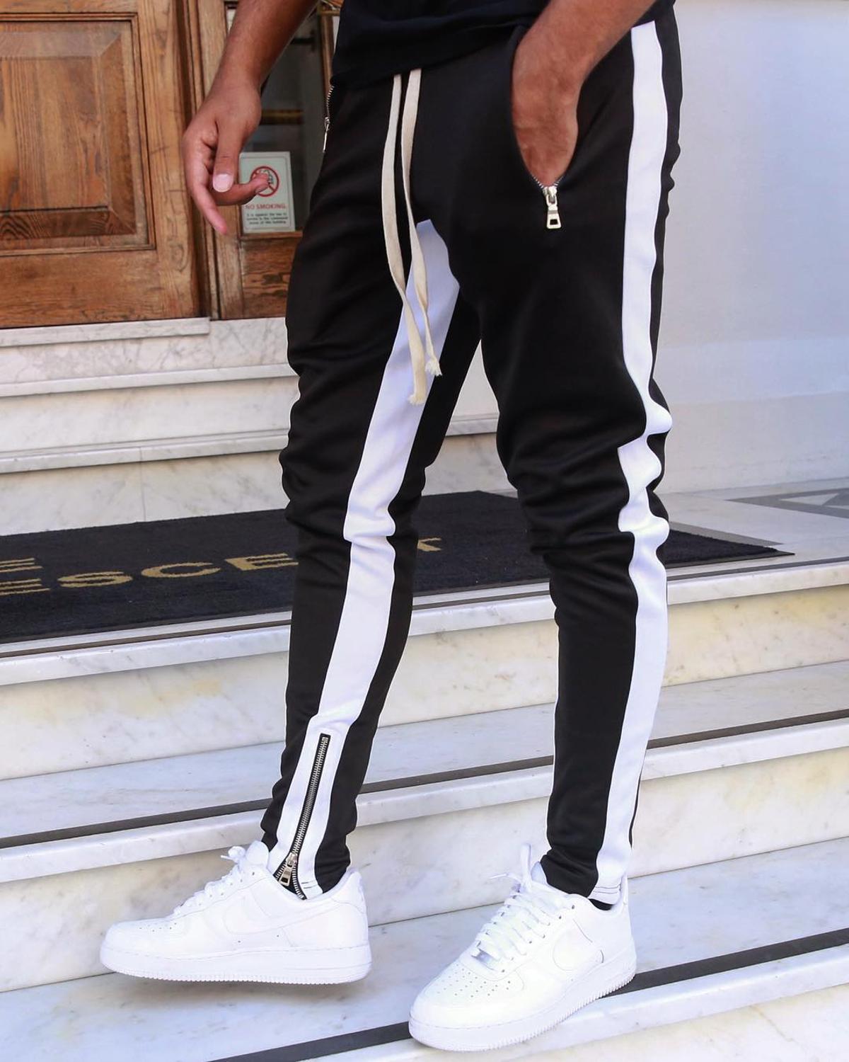 Casual män byxor fitness träningsbyxor män joggingbyxor streetwear byxor herrrandiga träningsbyxor gymbyxor träningsbyxor för mig: Xxl / Svart