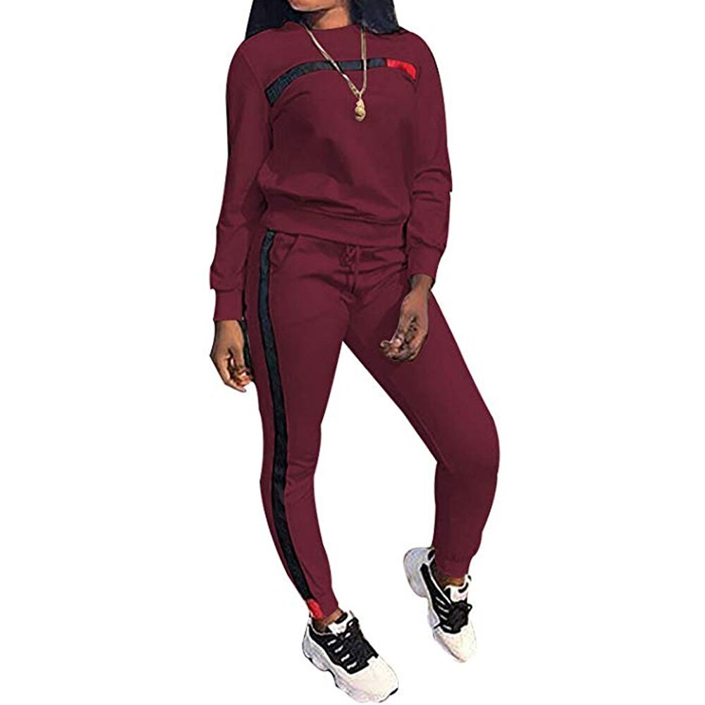 Sets 2 Women Hoodies Tops Pants Lady Drawstring Trousers Tracksuit Autumn Winter 2 Piece Set