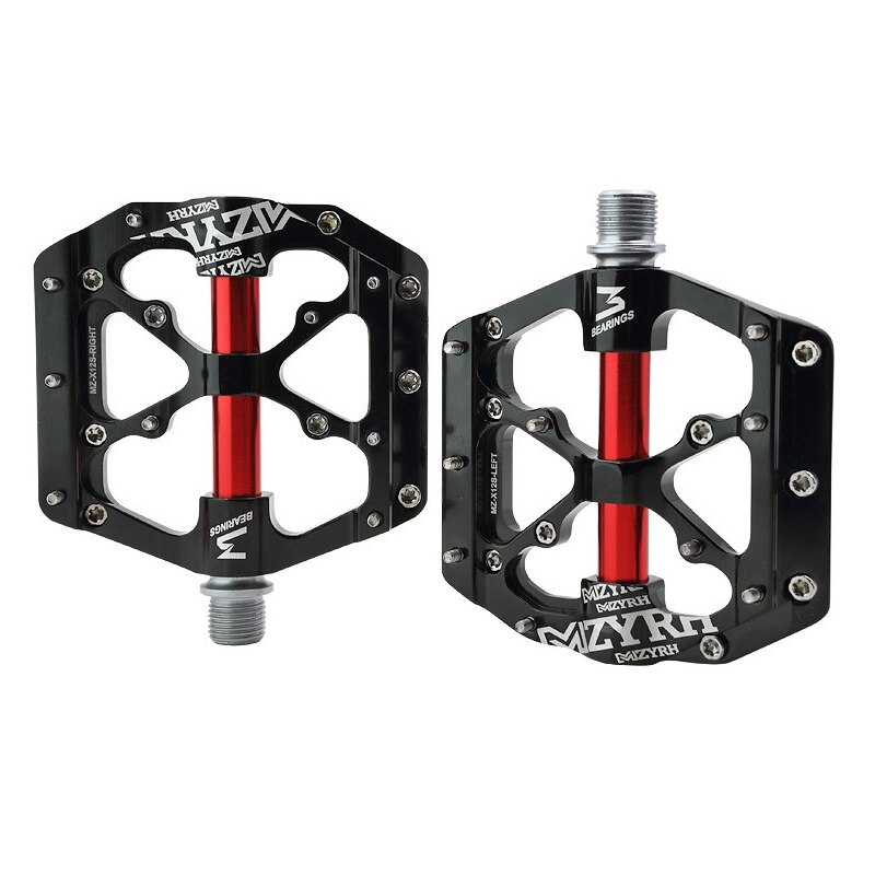 Universal Sealed Bearing Bike Pedals CNC Aluminum Body 3 Bearing Bicycle Flat Pedals For MTB Road Cycling BMX Road Bicycle: Black