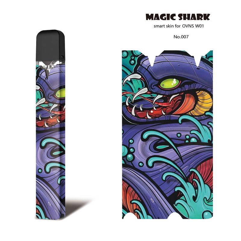 Magic Shark Monsters Cat Fish Dog Pirate Skull Stereo PVC Ultra Thin Film Cover Pod Case Sticker For OVNS W01: 007