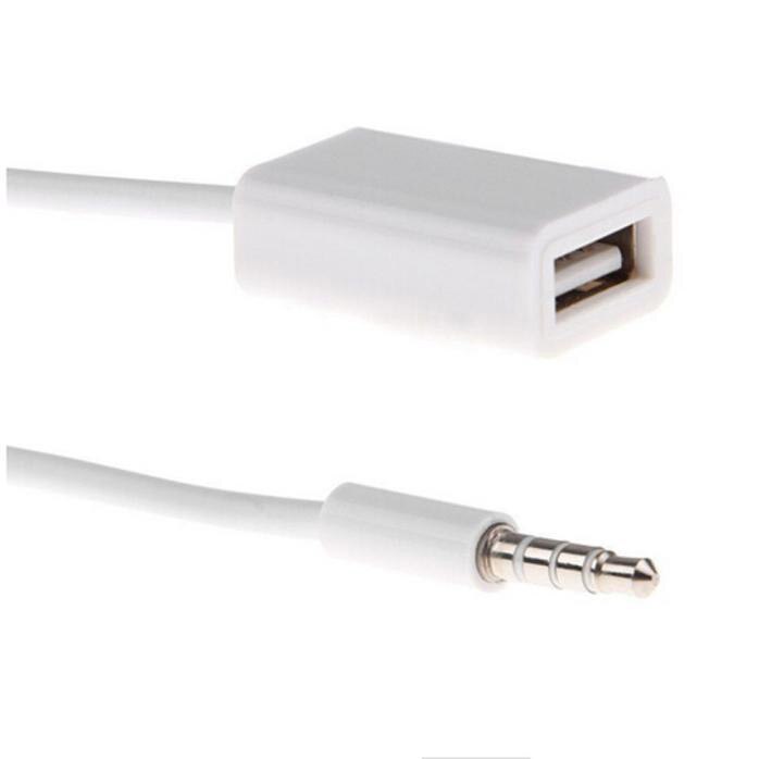 3,5mm macho AUX o Plug Jack a USB 2,0 hembra Cable conversor coche MP3 para teléfonos móviles Smartphone