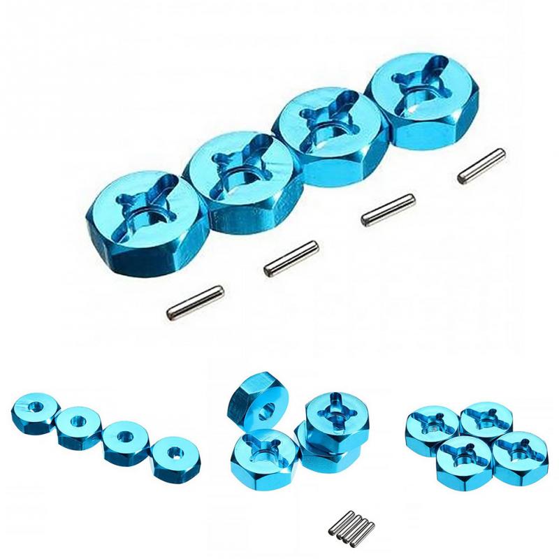 4Pcs Hexagonal Combiner Wheel Rim Hex 7Mm Upgrade 12Mm Metal Adapter for 1/18 Wltoys A949 A959 A969 A979 K929 1/10 Tires
