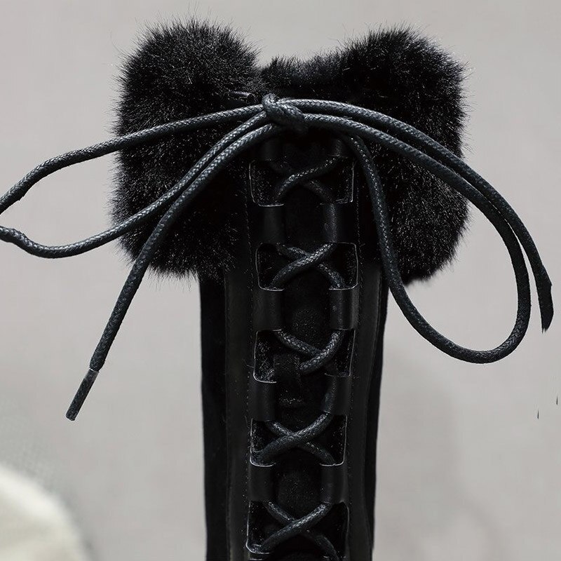 Vintersko dame sneakers solid platform sko til kvinder varme skridsikre snøresko dame plus size botas de mujer