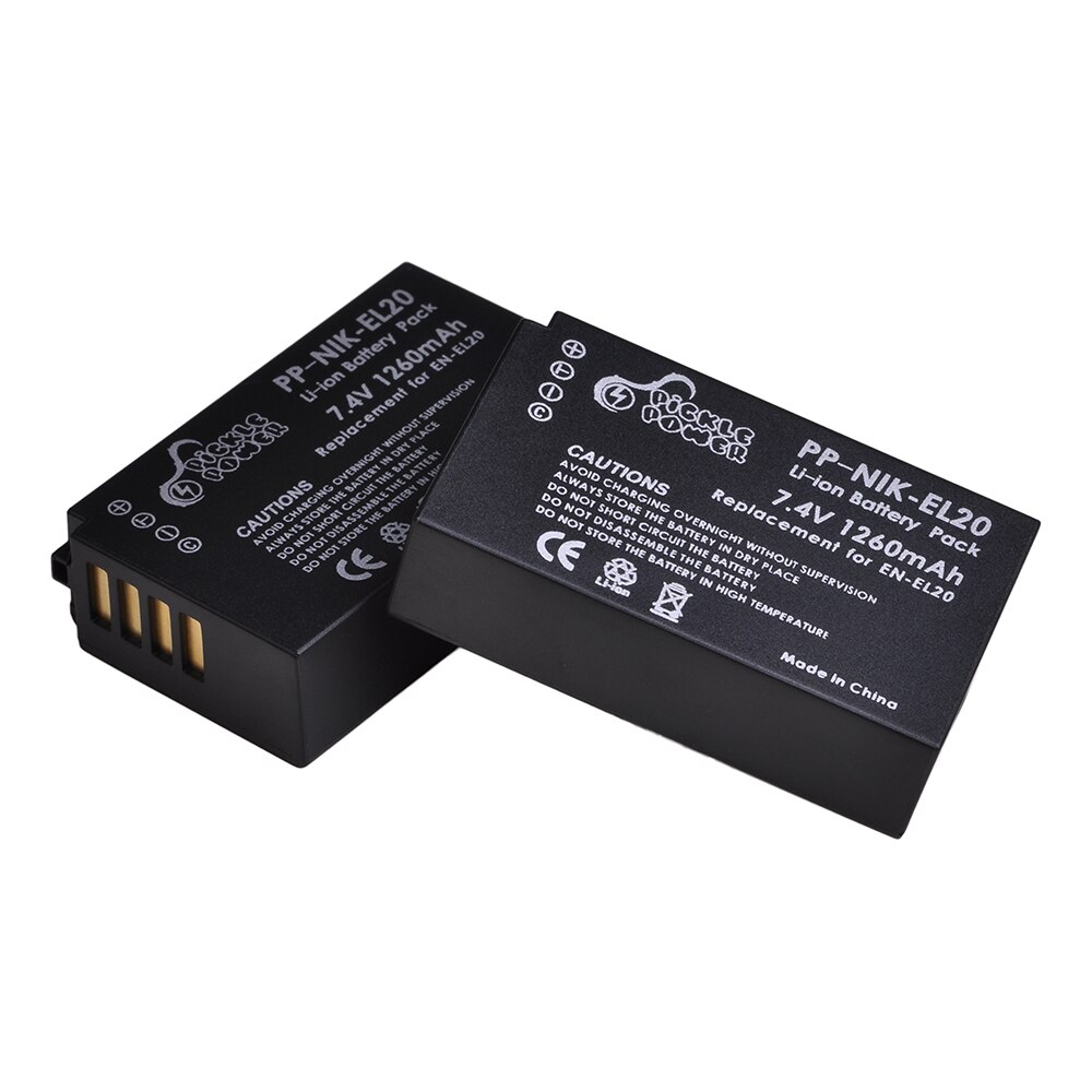4 stk og -el20 en el20 en el20a batterier + led innebygd usb dobbel lader for nikon coolpix  p1000 nikon 1 j1, j2, j3 nikon 1 aw1