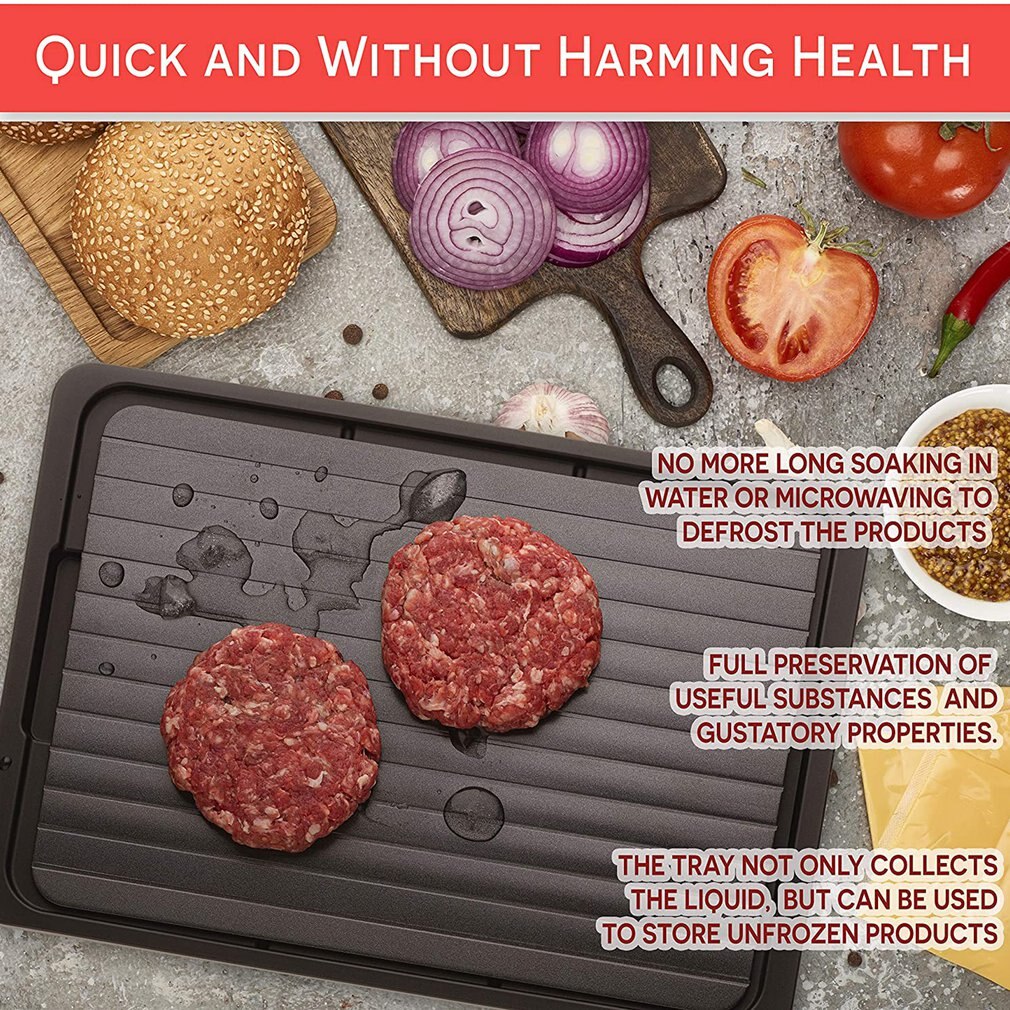 Frozen Food Thawing Tray With Water Tank Thawing Frozen Food Plate Aluminum Material Household Steak Exclusion Board