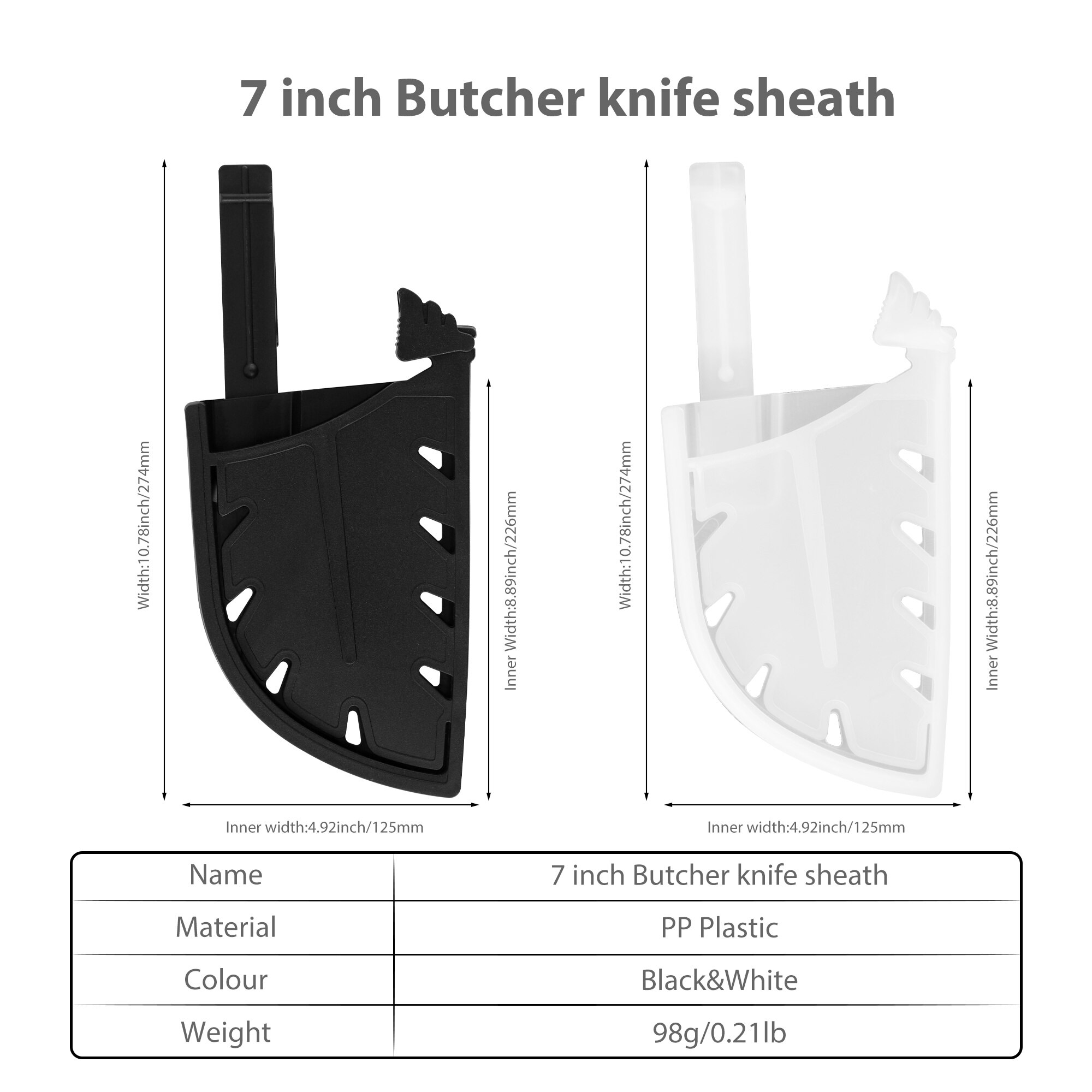 Knife Scabbard Plastic White Black Knives Sheath Case Belt Loop Butcher Knife Cover Edge Protection Case Knife Sleeve Tools DIY