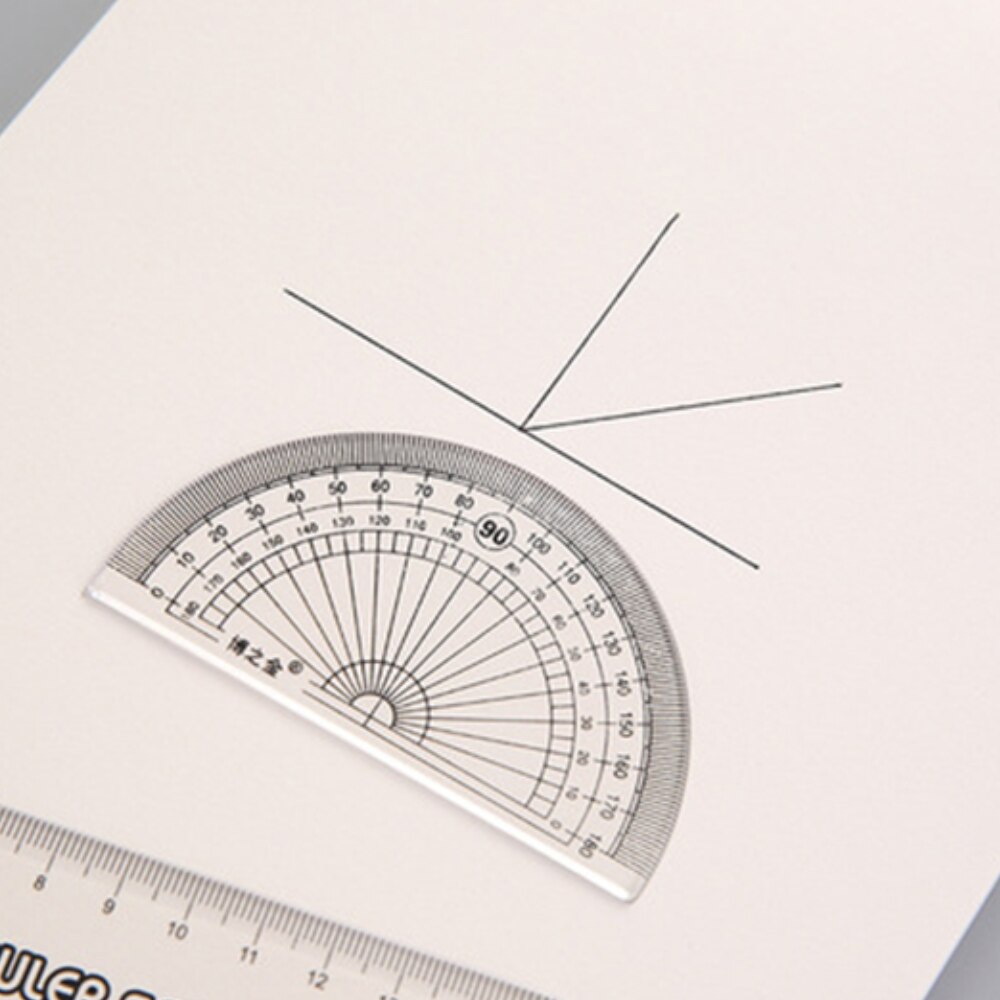 4Pcs a Sets Students Drawing School Supplies Transparent Straightedge Square Triangle Ruler Protractor