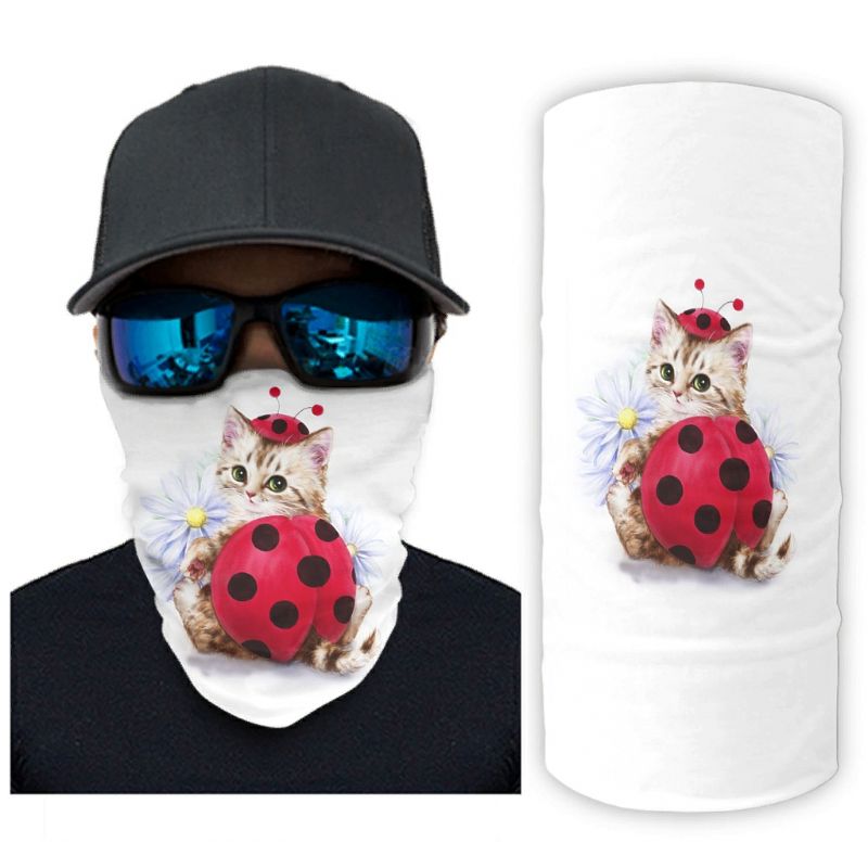 Groen Bos Bomen Landschap Print Bandana Gezichtsmasker Zon Sjaal Gezichtsmasker Wit Onesize: QTY002541