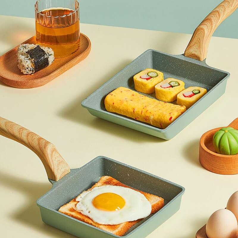 Japanese Stainless Steel Omelette Pan Nonstick Tamagoyaki Gas Egg Pan Retangle Small Frying Pan Pancakes for Stovetop