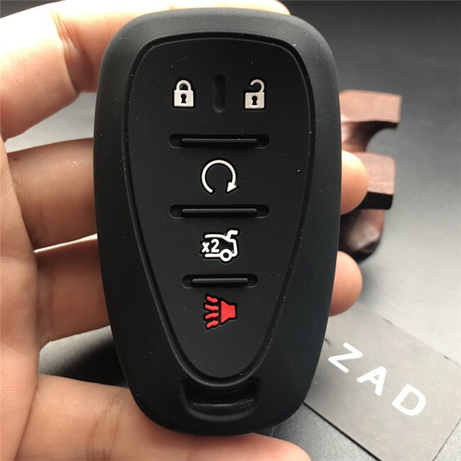 ZAD Silicone Car Key Cover Case For Chevrolet Cruze Malibu XL Camaro 5 button Smart Remote Key Case Jacket FOB: Black