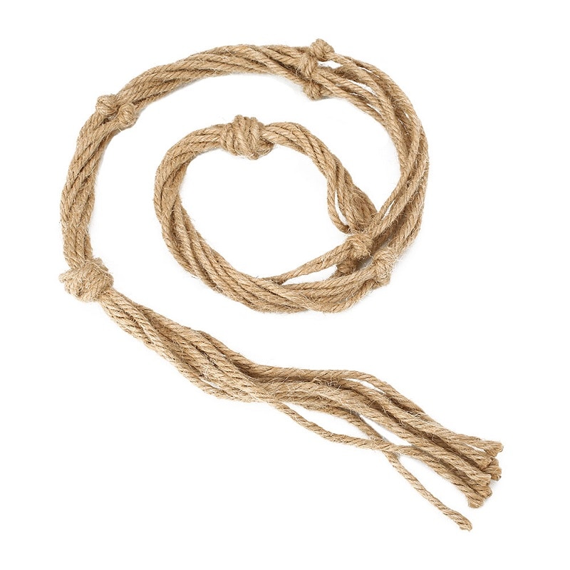 Pot Hanging Rope Hemp Macrame Plant Flower Pot Hanging Holder Basket Hanger Home Vertical Garden Balcony Decoration 1Pc 2Sizes