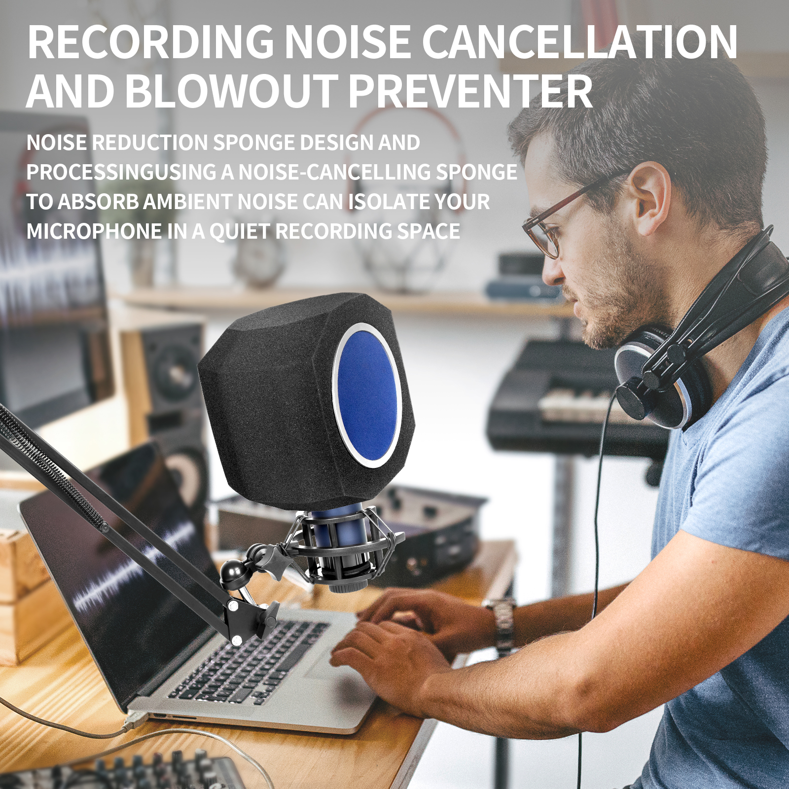 Depusheng pf8 Mikrofon Windschutz Pop Filter Beruf elle Kondensator Mikrofon Studio Schwamm Schallschutz Schutzhülle Zubehör