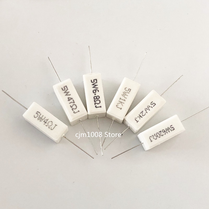 10PCS RX27 Horizontal cement resistance SQP 5W 3.9R 4R 4.3R 4.7R 5R 5.1R 5.6R 6R 6.2R 6.8R 7.5R 8R 8.2R 9.1R