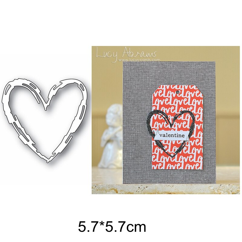 Mots vous aiment doux coeur couronne étoile briser bordure cadre carré métal matrices de découpe bricolage artisanat faisant modèle #18: 6