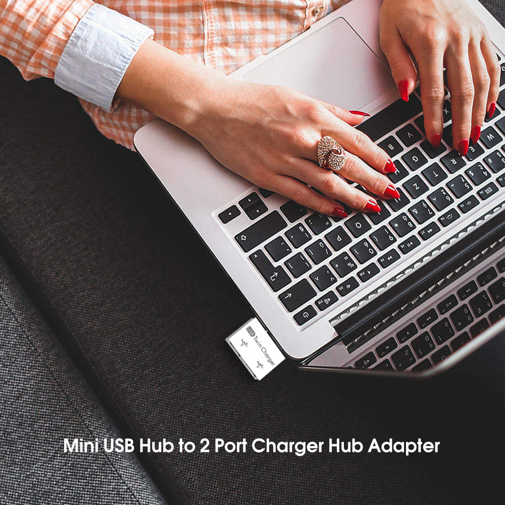 Kebidu usb 2.0 han til dobbelt oplader dual 2 port usb splitter hub adapter konverter opladning usb ledning stik til bærbar pc
