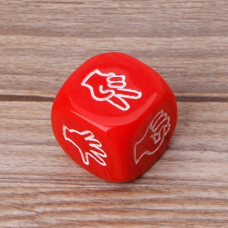 1PC 6-Seite 20mm Acryl Trinken Spiel Würfel Rock Papier Schere Finger-vermute Glücksspiel Spielzeug