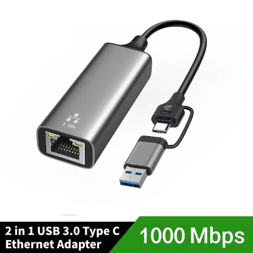 5 Gbit/s USB 3.2 Typ C Ethernet Adapter RJ45 Netzwerkkarte für Fenster 11 PC/Laptop USB-C RTL8157 Chip Konverter Lan Internetkabel: Lila