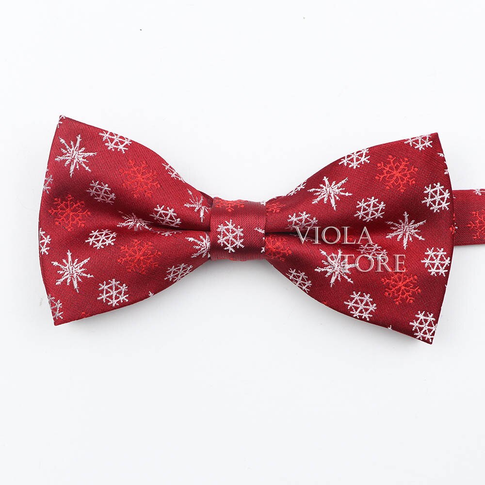 Pajarita de Papá Noel, padre e hijo, conjunto de poliéster, copo de nieve, para Navidad, para hombres y niños, accesorio para corbata: Adult 6