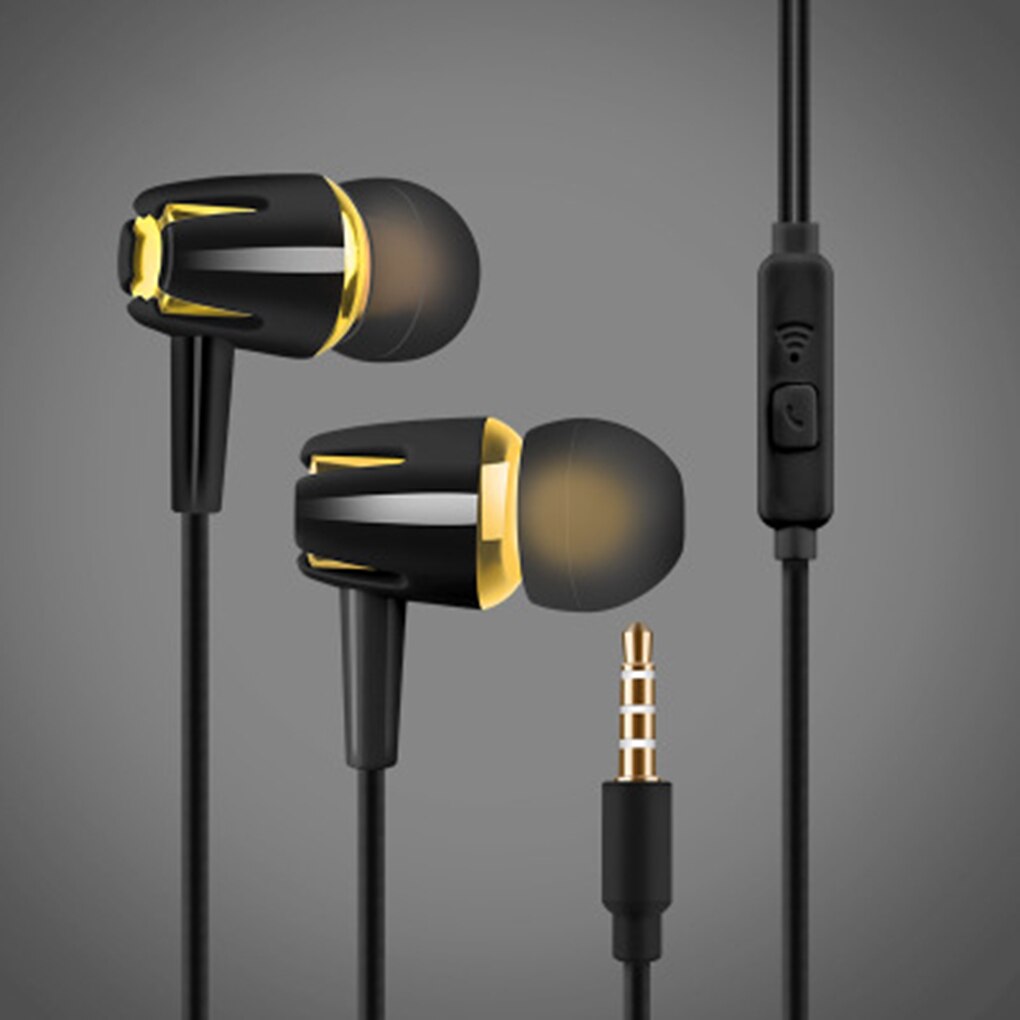 3.5 Mm Jack Wired Hoofdtelefoon Hd Clear Stereo Ergonomische In-Ear Earbund Kabel Oordopjes Met Microfoon Voor Smartphone pc