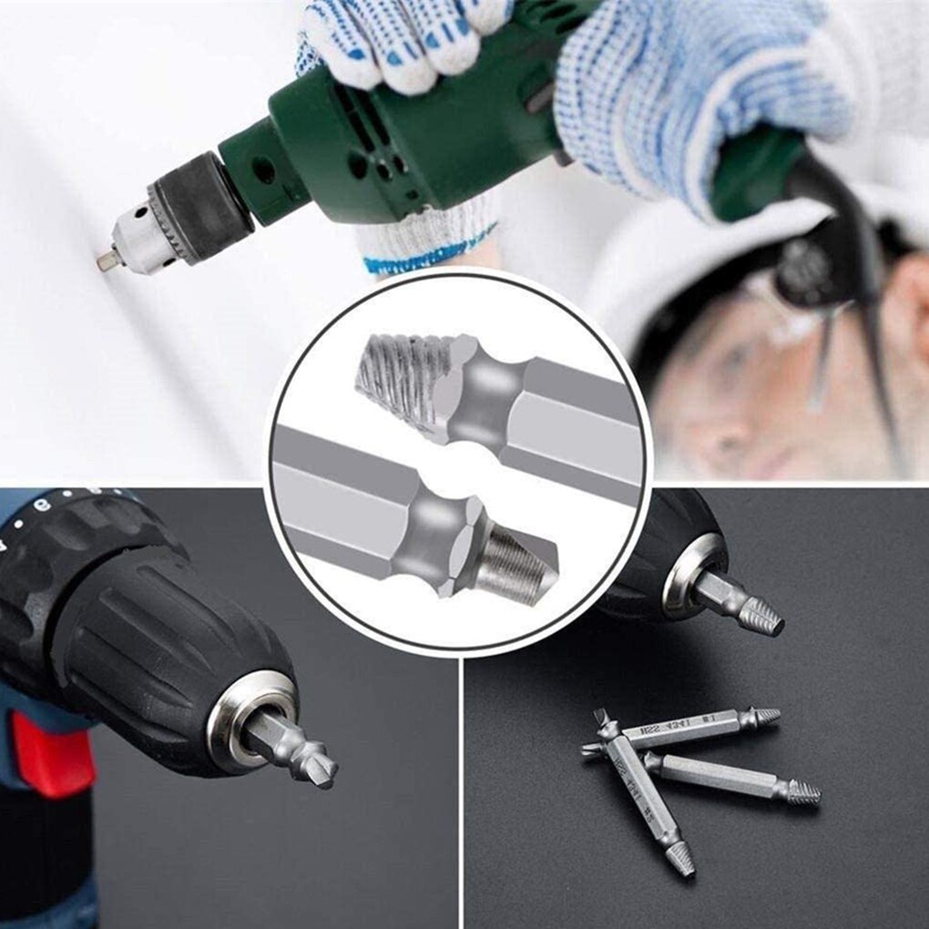5pcs Damaged Screwdriver Broken Head Bolt Extractor Puller Woodworking Drill Bit Guide Kit Puller Screw Removal Tool Accessories