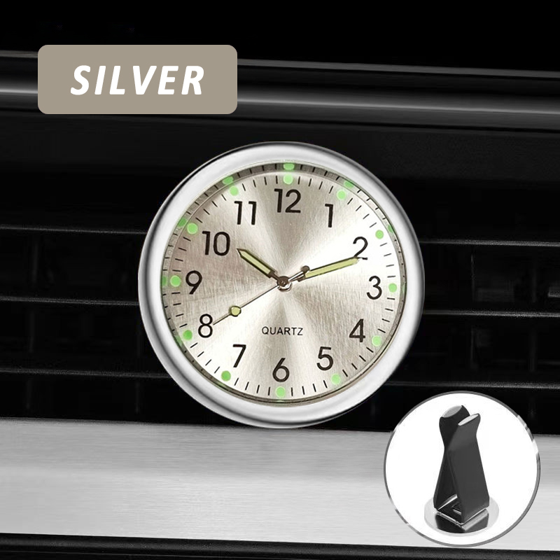 Reloj del tablero de la salida de aire del automóvil, accesorios de decoración noctilucentes electrónicos adhesivos para el coche: Verde