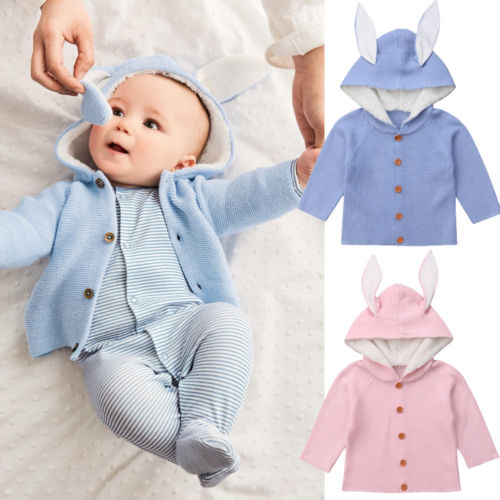 Cute Newborn Toddler Kids Baby Girls Boy Clothes Knitted Sweater Coat Outerwear Size 0-24M