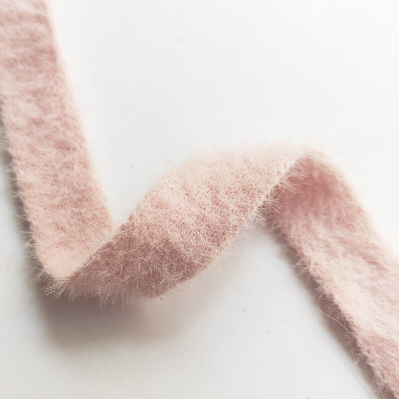 2cm elastische faux Otter pluche lint dubbelzijdige fluwelen lint handgemaakte materiaal diy haar accessoire boog kleding decoratie: lt pink