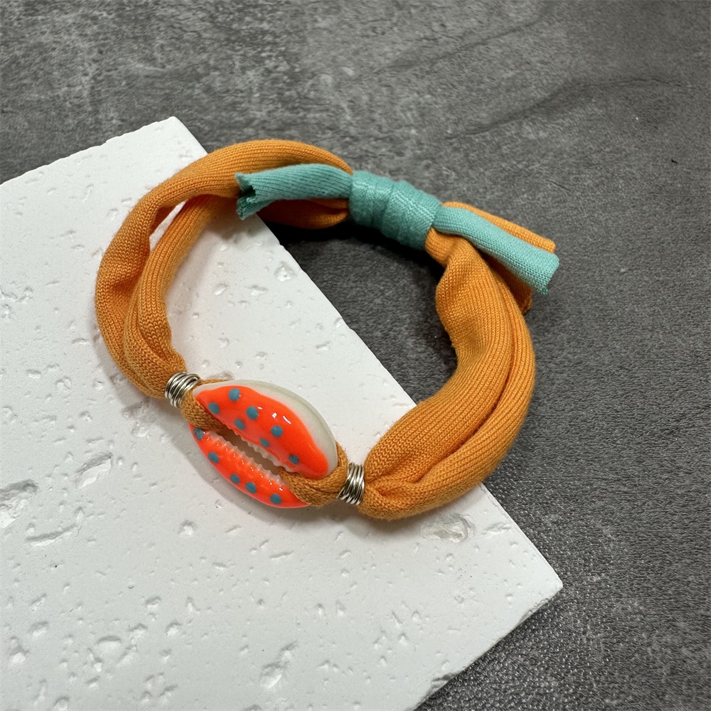 Bracciale con ciondoli a conchiglia a pois Linea di cotone colorata Braccialetti con corde intrecciate fatte a mano per gioielli da donna, uomo e bambino: Oro scuro