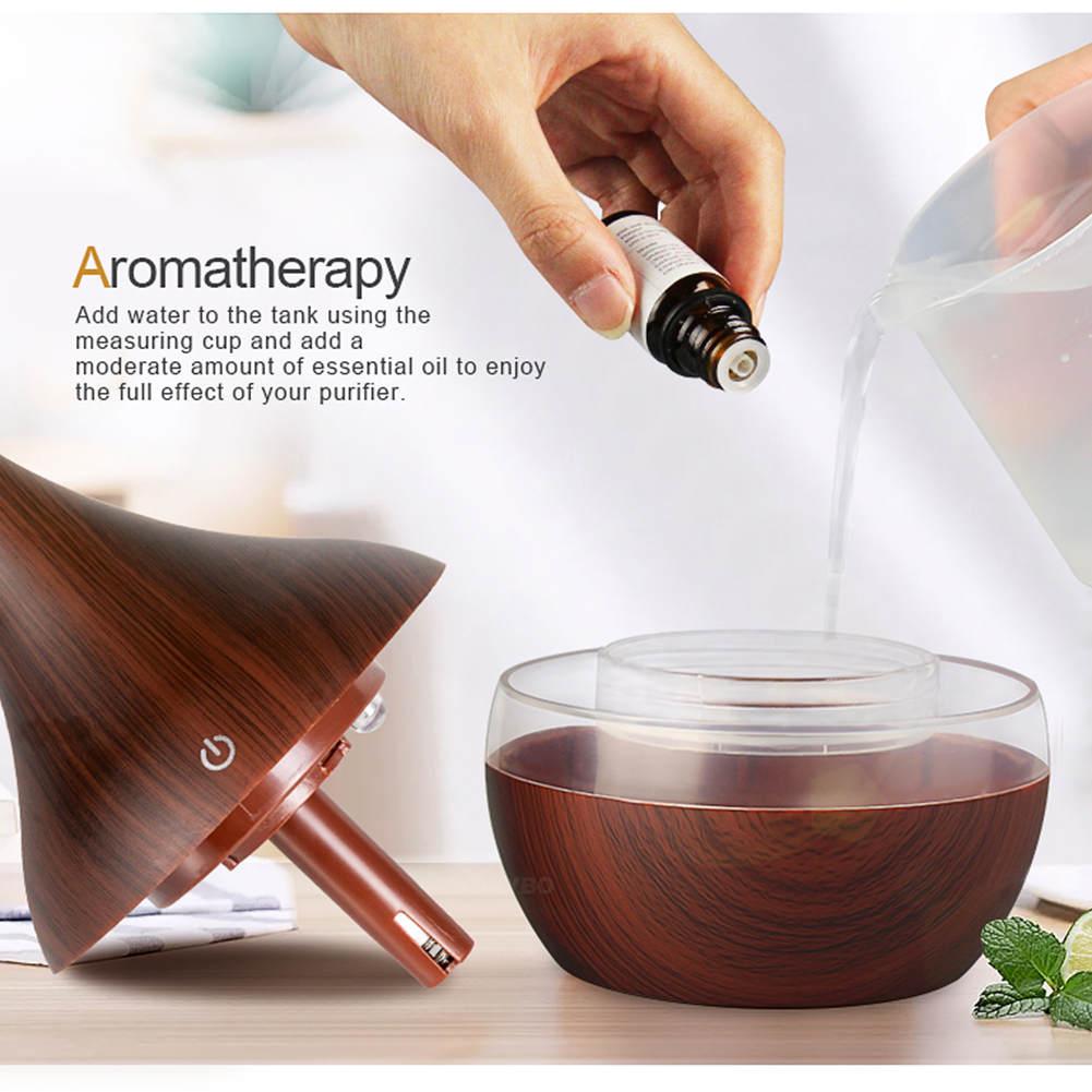 145x110MM 300ml 5V DC/USB Wooden Ultrasonic Air Humidifier USB Electric Aroma Essential Oil Air Diffuser For Car
