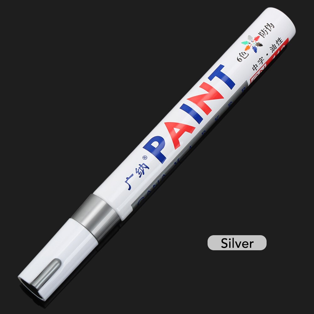 Waterproof Car Tyre Tire Tread Paint pen for fiat 500 500x fiat grande punto ducato punto fiat panda: Silver