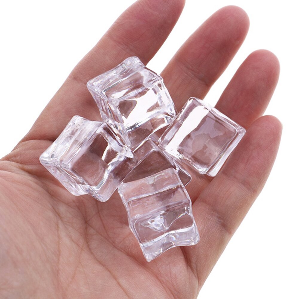 36Pcs Simulation Ice Cubes Acrylic Ice Block Transparent Photography Props for Shop