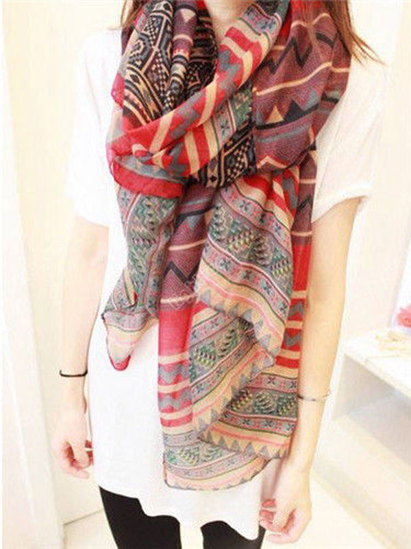 1PCS Dame Vintage Vrouwen Lange Zachte Voile Print Sjaals Shawl Sjaal Lente Zomer Vrouwen Sjaal