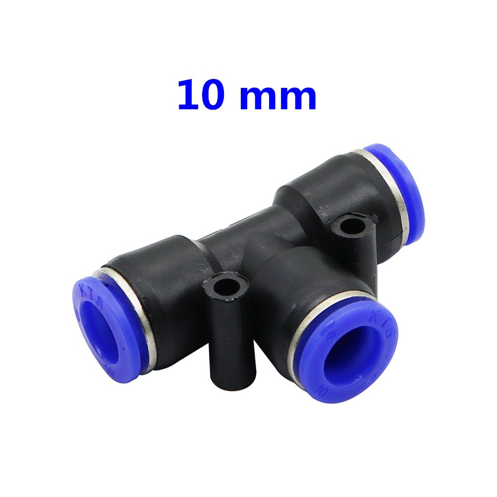 Conectores de agua para riego de jardín tipo T, 5 uds., 4mm, 6mm, 8mm, 10mm, 12mm, 14mm, 16mm, conectar rápidamente la boquilla atomizadora: Rojo