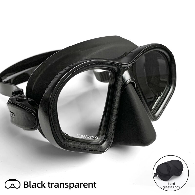 Free Diving Mask Low Volume Multiusage Diving Mask Scuba Diving Mask for Adults Men Women Diving Goggles Diving Equipment: Black transparent