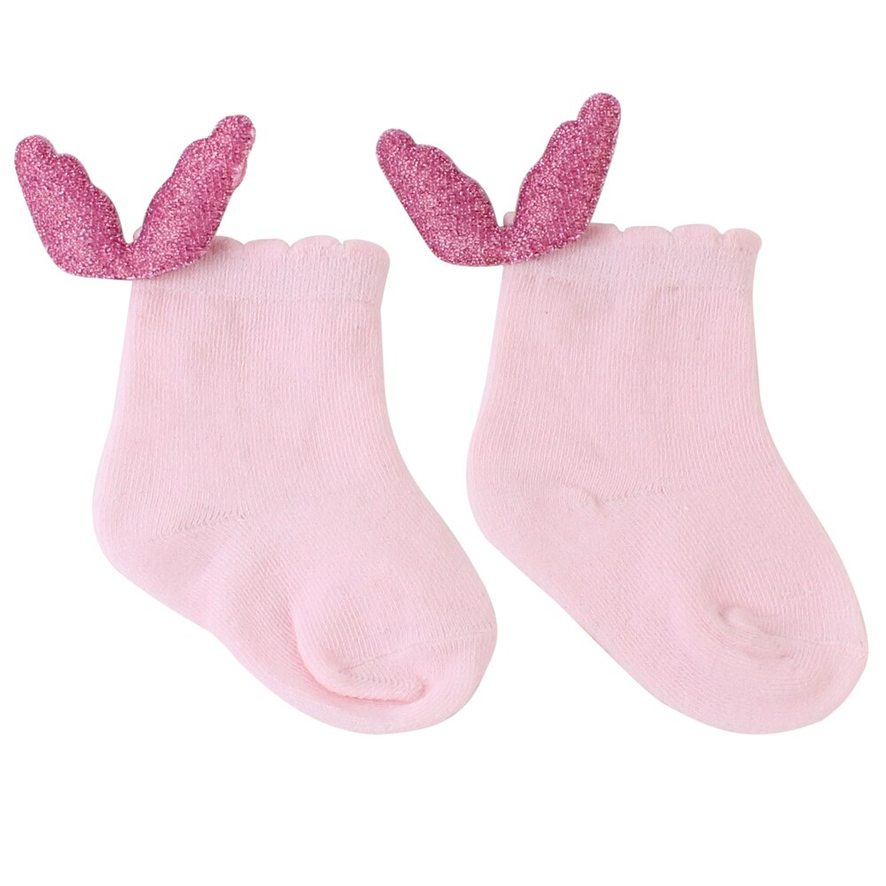 Baby Santa Socks Kids' Cute Angel Socks Soft Cotton Blends Casual Crew Sock with Wings